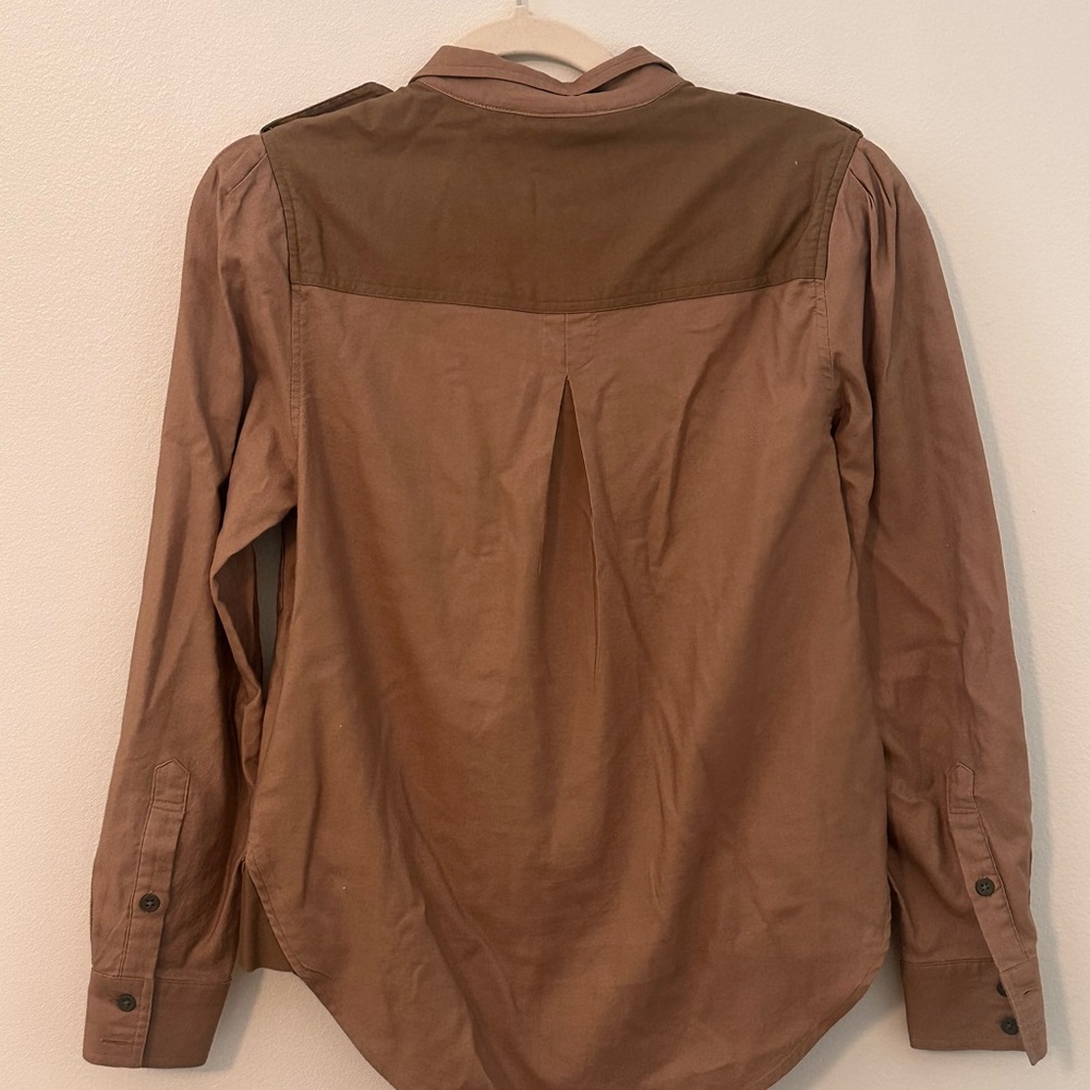 FRAME Panelled Cotton-Twill Safari Shirt XS - Picture 8 of 12